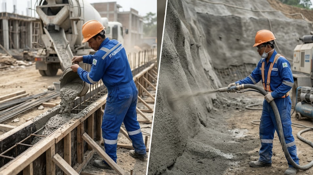 shotcrete vs concrete casting